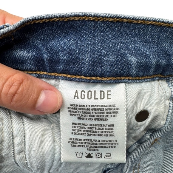 Agolde Nico High Rise Slim Jeans Fixation Medium Wash Button Fly - Picture 7 of 11